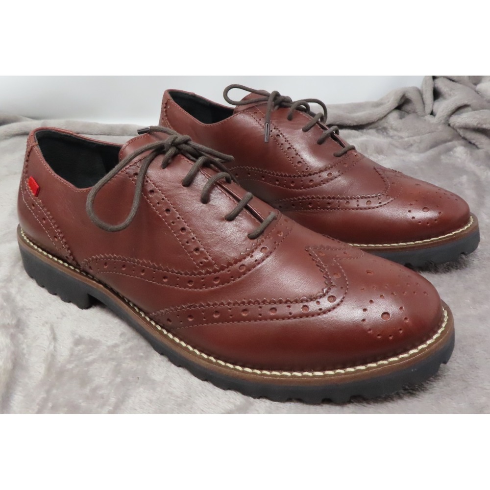 Marc Joseph Central Park West Burgundy Leather WingTip Oxford Shoes Womens 10.5